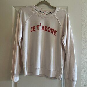 Sundry 'JE T'ADORE' Crew Neck Sweatshirt - Size Small